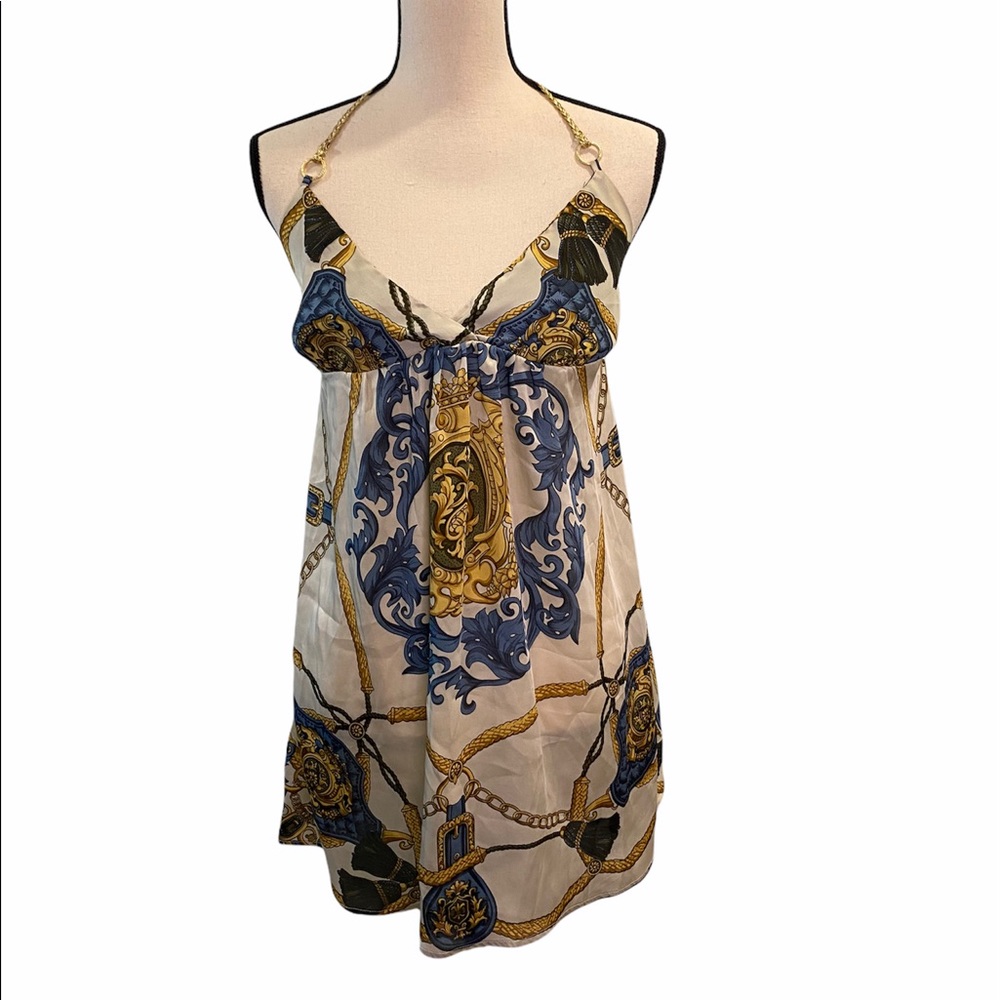 Final price 🔴 Printed halter top with gold braid